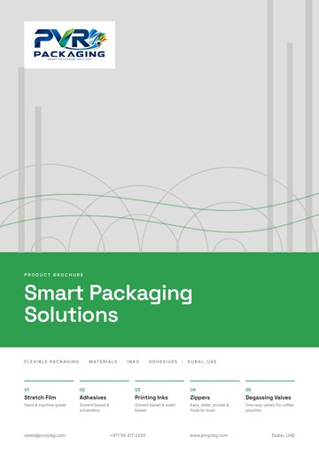 Cover of the PVR Packaging product brochure